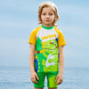 UPF 50+ Kids Dinosaur Swimsuit - Chlorine-Resistant with UV-Sensing Tag